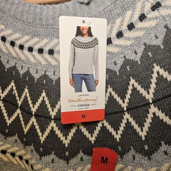 Weatherproof Vintage‎ Gray Ladies Sweater Size Medium / New With Tags - Picture 4 of 5